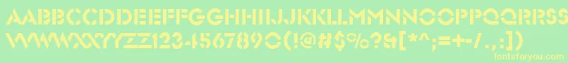 GlendaleStencilRegular Font – Yellow Fonts on Green Background