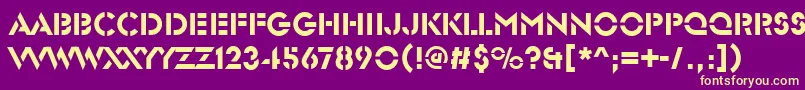 GlendaleStencilRegular Font – Yellow Fonts on Purple Background