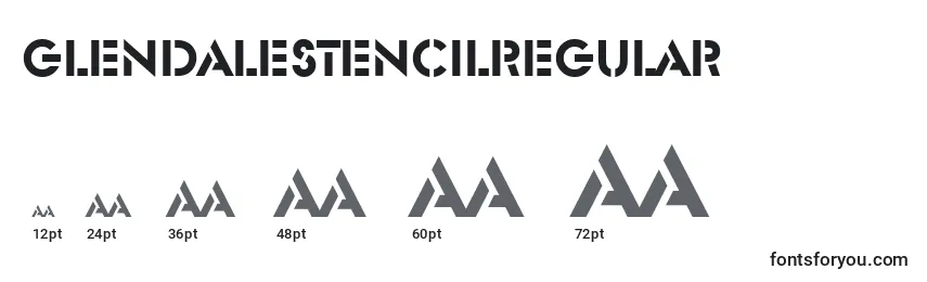 Размеры шрифта GlendaleStencilRegular