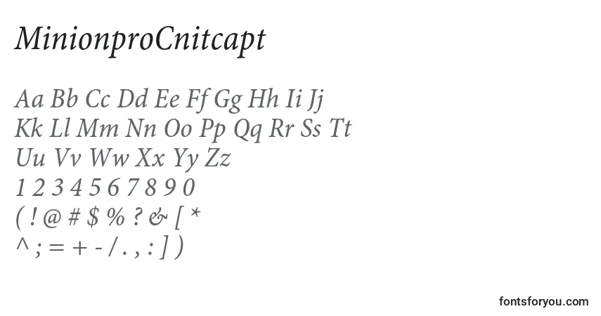 A fonte MinionproCnitcapt – alfabeto, números, caracteres especiais