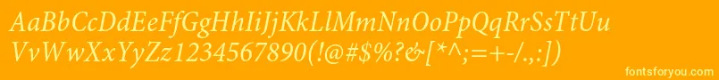 MinionproCnitcapt Font – Yellow Fonts on Orange Background