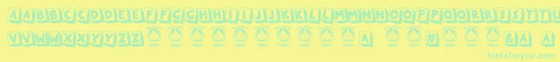 Police Loveyou – polices vertes sur fond jaune