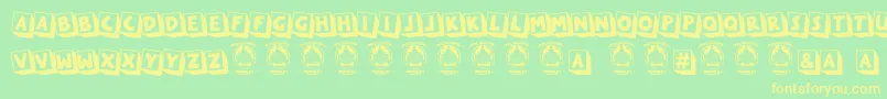 Loveyou Font – Yellow Fonts on Green Background