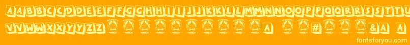 Fonte Loveyou – fontes amarelas em um fundo laranja