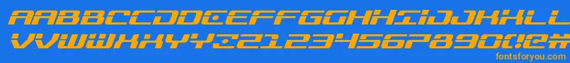 Troopersital Font – Orange Fonts on Blue Background