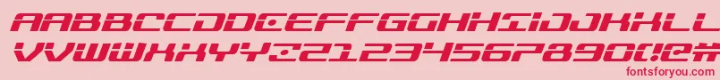 フォントTroopersital – ピンクの背景に赤い文字