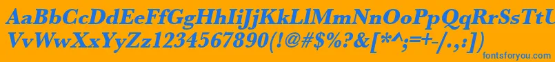 UrwbaskertextbolnarOblique Font – Blue Fonts on Orange Background