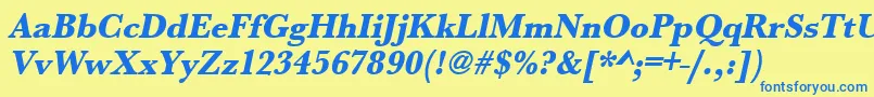 UrwbaskertextbolnarOblique Font – Blue Fonts on Yellow Background