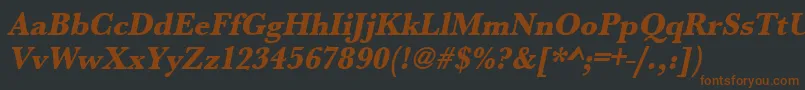 Weitere Informationen zur UrwbaskertextbolnarOblique-Schriftart UrwbaskertextbolnarOblique-Schriftart – Braune Schriften auf schwarzem Hintergrund