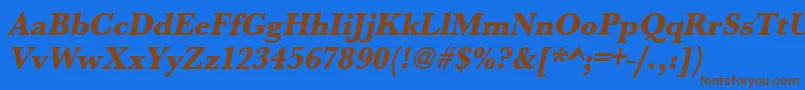 fuente UrwbaskertextbolnarOblique – Fuentes Marrones Sobre Fondo Azul