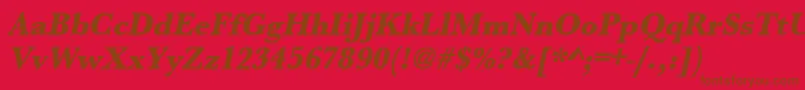 UrwbaskertextbolnarOblique Font – Brown Fonts on Red Background