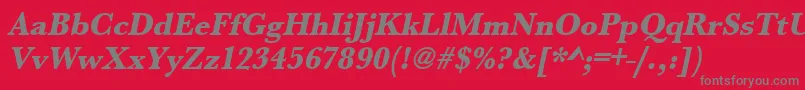 UrwbaskertextbolnarOblique Font – Gray Fonts on Red Background