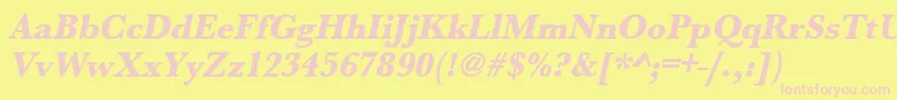 UrwbaskertextbolnarOblique Font – Pink Fonts on Yellow Background