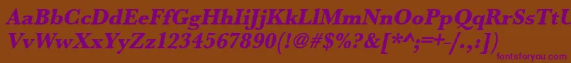 UrwbaskertextbolnarOblique Font – Purple Fonts on Brown Background