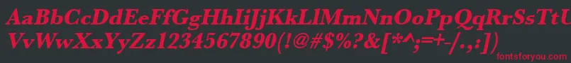 UrwbaskertextbolnarOblique Font – Red Fonts on Black Background