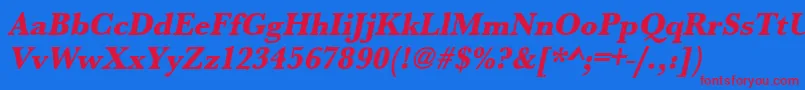 UrwbaskertextbolnarOblique Font – Red Fonts on Blue Background