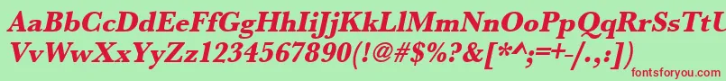 UrwbaskertextbolnarOblique Font – Red Fonts on Green Background