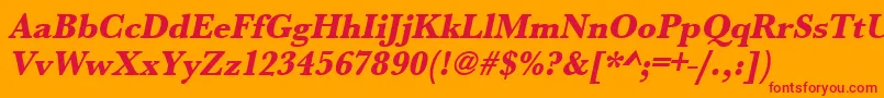 UrwbaskertextbolnarOblique Font – Red Fonts on Orange Background