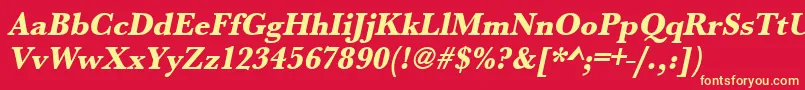 UrwbaskertextbolnarOblique Font – Yellow Fonts on Red Background