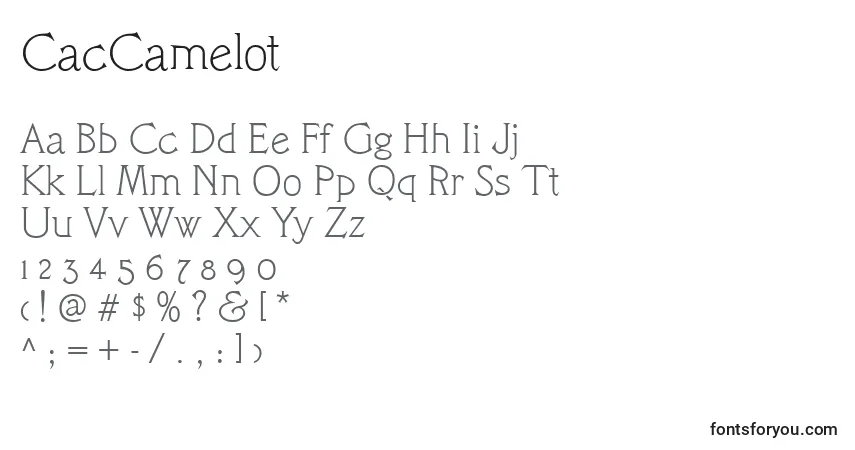 Czcionka CacCamelot – alfabet, cyfry, specjalne znaki