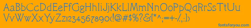 CacCamelot Font – Blue Fonts on Orange Background
