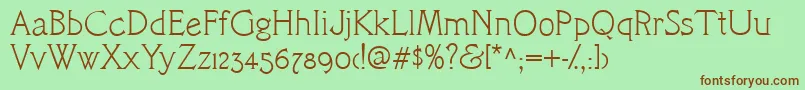 CacCamelot Font – Brown Fonts on Green Background