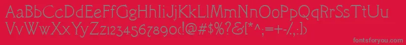 CacCamelot Font – Gray Fonts on Red Background
