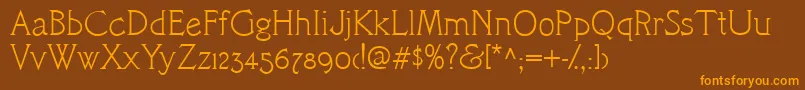 CacCamelot Font – Orange Fonts on Brown Background