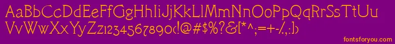 CacCamelot Font – Orange Fonts on Purple Background