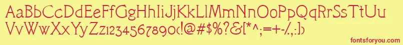 CacCamelot Font – Red Fonts on Yellow Background