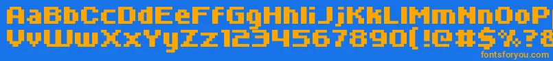 Kroeger0665 Font – Orange Fonts on Blue Background