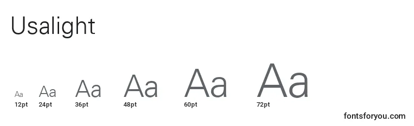 Usalight Font Sizes