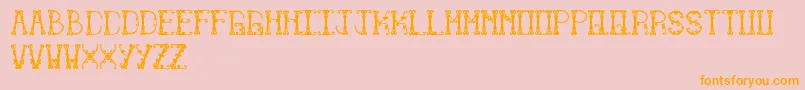 フォントLimitless – オレンジの文字がピンクの背景にあります。