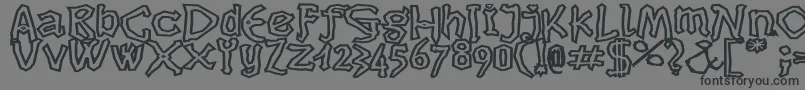 Dikovinaoutlinec-Schriftart – Schwarze Schriften auf grauem Hintergrund