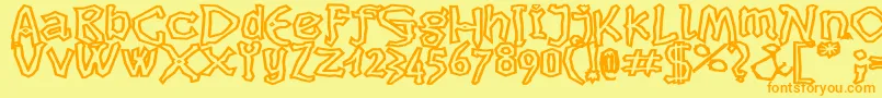 Подробнее о шрифте Dikovinaoutlinec Шрифт Dikovinaoutlinec – оранжевые шрифты на жёлтом фоне