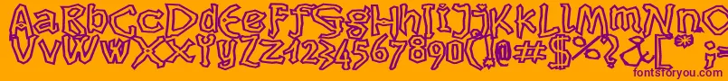 Dikovinaoutlinec Font – Purple Fonts on Orange Background