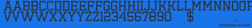 フォントEmilio19 – 黒い文字の青い背景