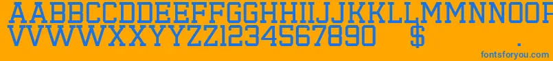 Emilio19 Font – Blue Fonts on Orange Background