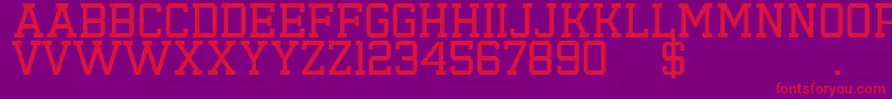 Emilio19 Font – Red Fonts on Purple Background