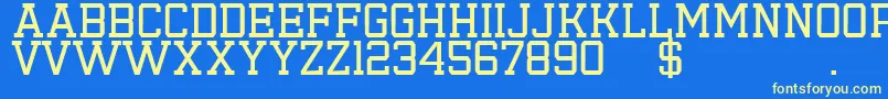 Emilio19 Font – Yellow Fonts on Blue Background