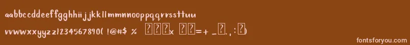 Czcionka Babyfox – różowe czcionki na brązowym tle