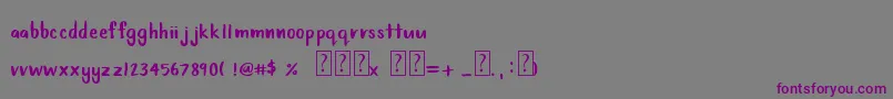 Czcionka Babyfox – fioletowe czcionki na szarym tle
