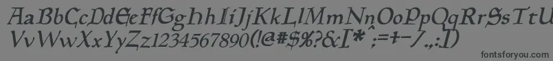 Шрифт PlanewalkerItalic – чёрные шрифты на сером фоне