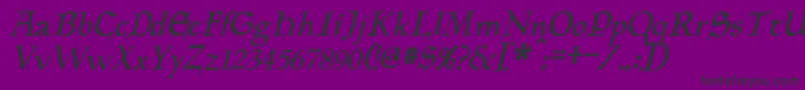 Czcionka PlanewalkerItalic – czarne czcionki na fioletowym tle