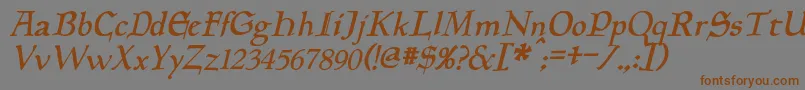 PlanewalkerItalic-fontti – ruskeat fontit harmaalla taustalla