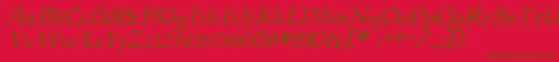 PlanewalkerItalic Font – Brown Fonts on Red Background