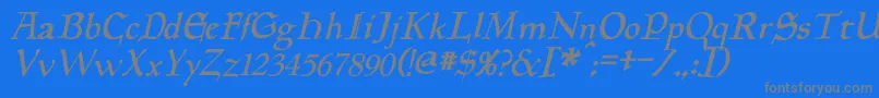 PlanewalkerItalic-Schriftart – Graue Schriften auf blauem Hintergrund
