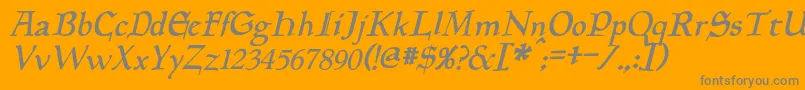 PlanewalkerItalic-Schriftart – Graue Schriften auf orangefarbenem Hintergrund