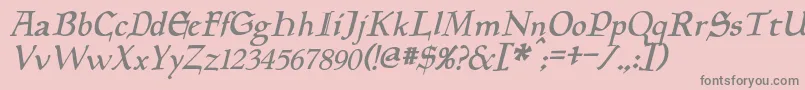 PlanewalkerItalic-fontti – harmaat kirjasimet vaaleanpunaisella taustalla