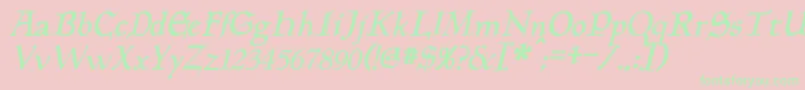 フォントPlanewalkerItalic – ピンクの背景に緑の文字